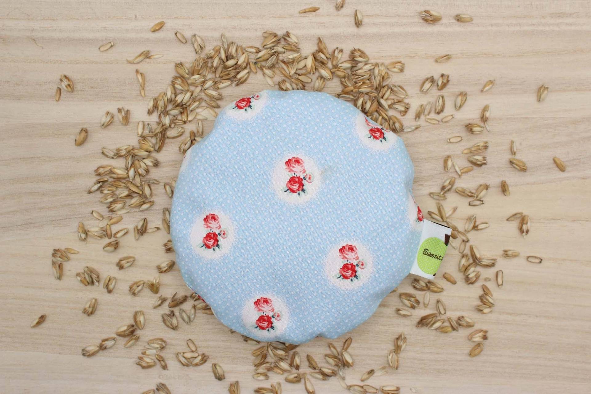 Dinkelkissen, Rund, Blau, Geblümt, Klein, Für Babies Und Kinder, Körnerkissen, Wärmekissen, Handwärmer von Etsy - SamsitaDesign