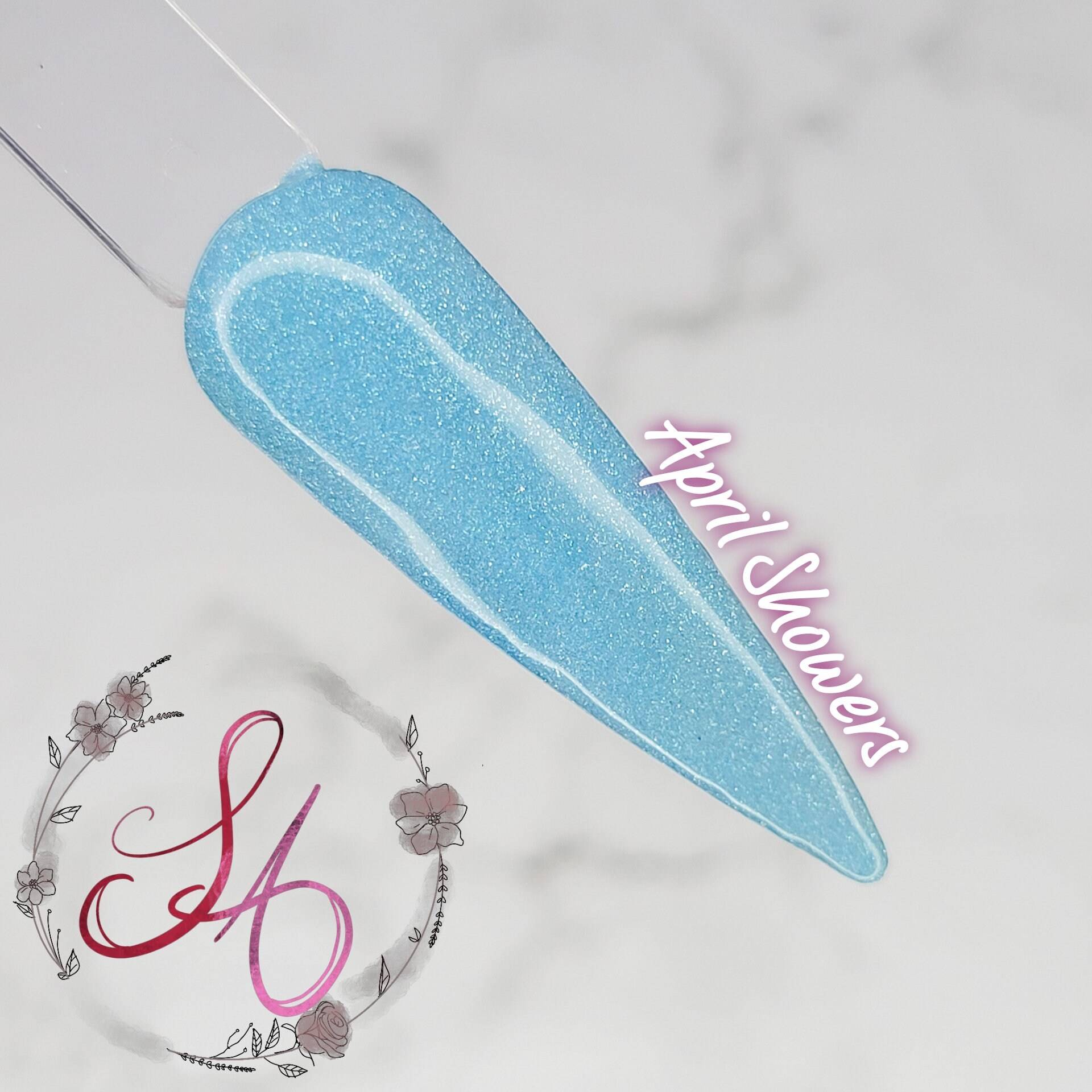 April Showers Shimmer Pastel Blue Dip Powder von Etsy - SandADipPowders