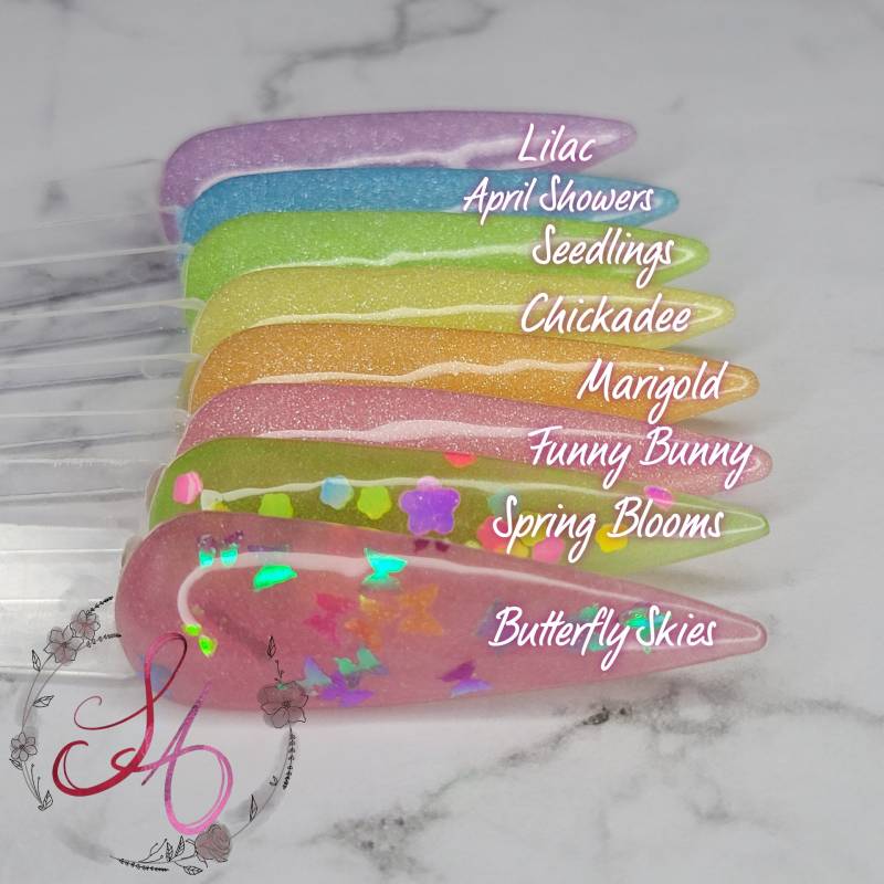 Schimmer Pastelle Dip Powder Kollektion von Etsy - SandADipPowders