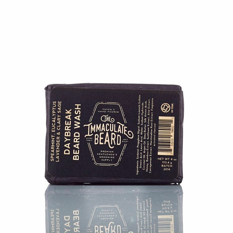 Daybreaker Beard Wash Bar Holzkohle, Grüne Minze & Eukalyptus von Etsy - SashasHandPoured