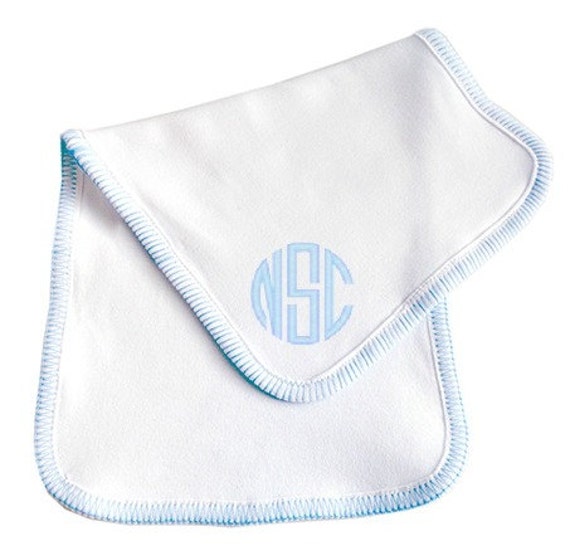Monogrammiert Baby Spucktuch Blau Genäht Neugeborenen Geschenk von Etsy - SassyBlossom