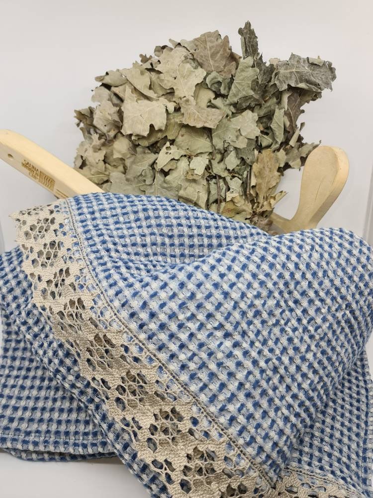 Rustikales Saunatuch in Blau Grau Farbe Sauna Linen Waffel Badetuch, Öko Handtuch, Geschenk Für Oder von Etsy - Saunaworld