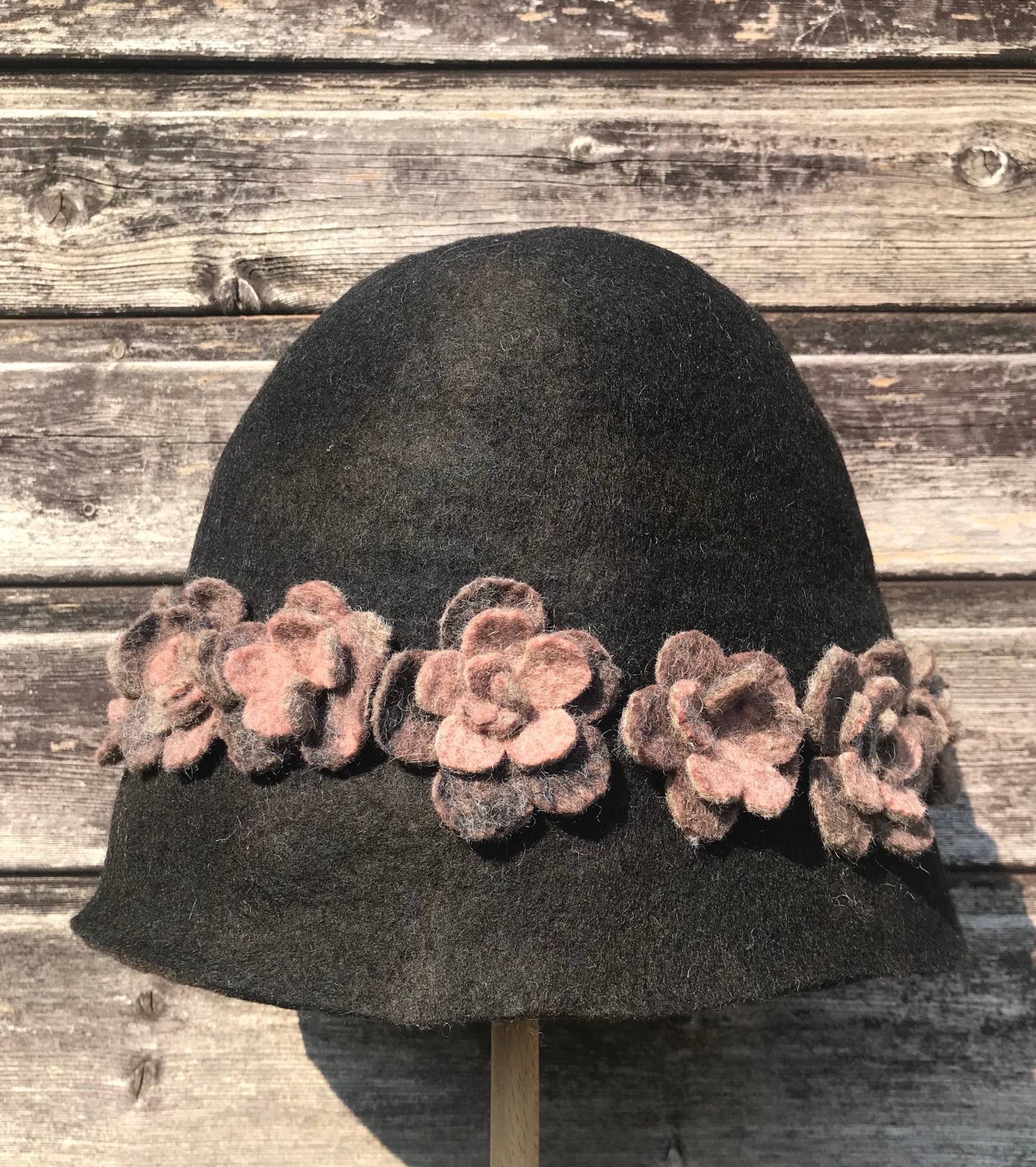 Schwarz Braun Saunahut, Banya Cap, Sauna Hat Mit Beige Blumen von Etsy - Saunaworld