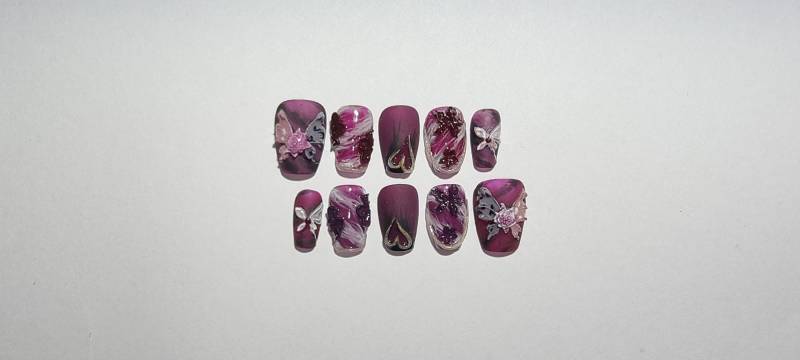 Romantisch Dark Romance - Press On Nails Mit 3D Kunst Romantisch Dark Romance - Press On Nails Mit 3D Kunst von Etsy - SchatLy