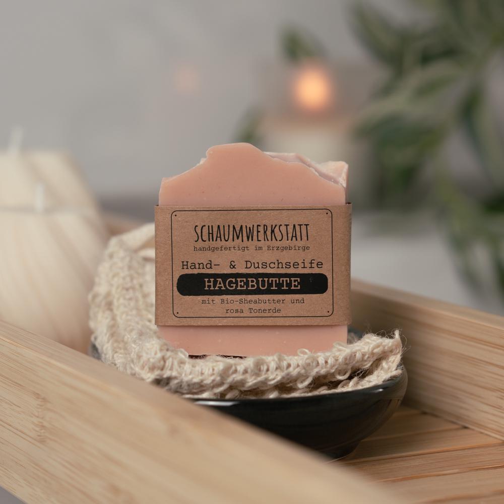 Naturseife Hagebutte, Handgemachte Seife Mit Rosa Tonerde Und Bio-Sheabutter, Pflegende Duschseife, Gastgeschenk, Geschenkidee, Wellness von Etsy - Schaumwerkstatt