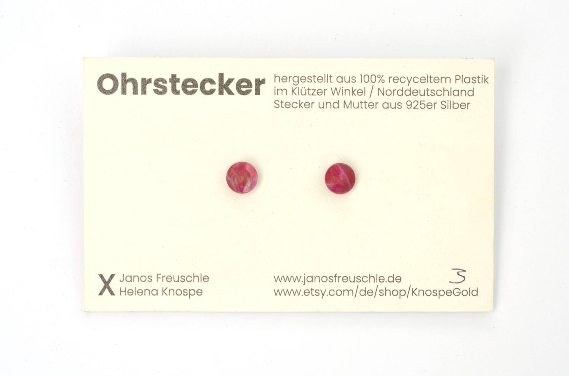 Ohrstecker Aus 100% Recyceltem Kunststoff, Unikat, Precious Plastic, Handgefertigt von Etsy - SchimmelFreuschleGbR
