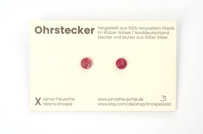 Ohrstecker Aus 100% Recyceltem Kunststoff, Unikat, Precious Plastic, Handgefertigt von Etsy - SchimmelFreuschleGbR