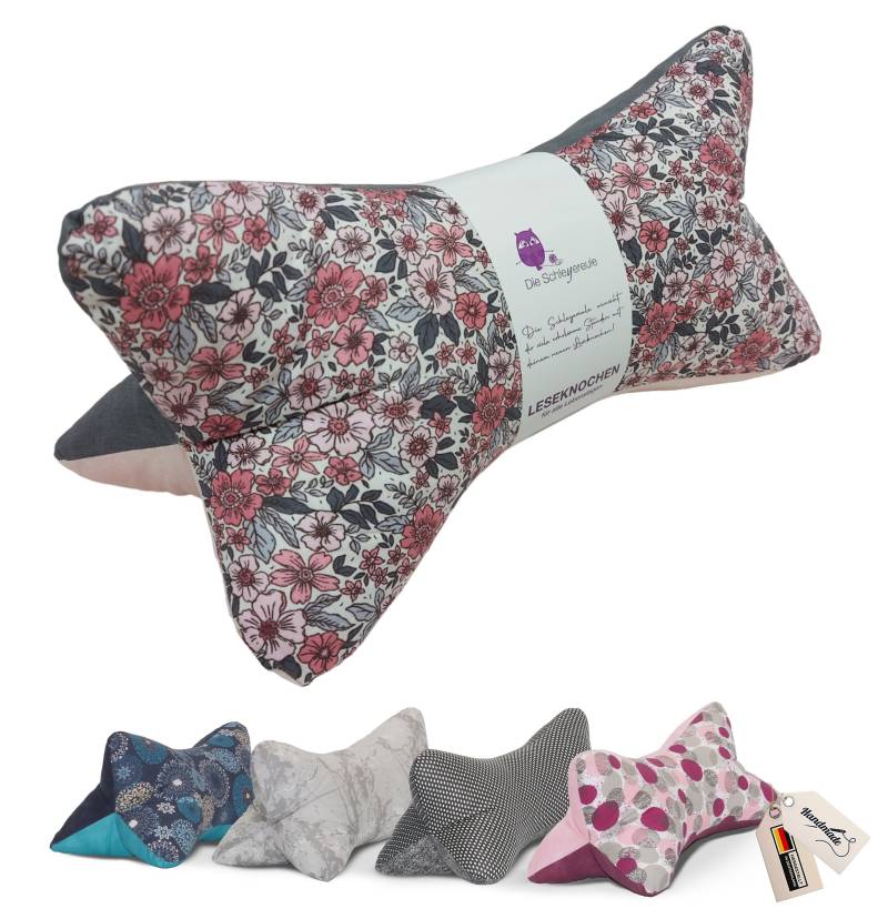Leseknochen Brita | Nackenkissen Nackenrolle Kissen Tablethalter Buchstütze Nackenhörnchen Waschbar von Etsy - Schleyereule