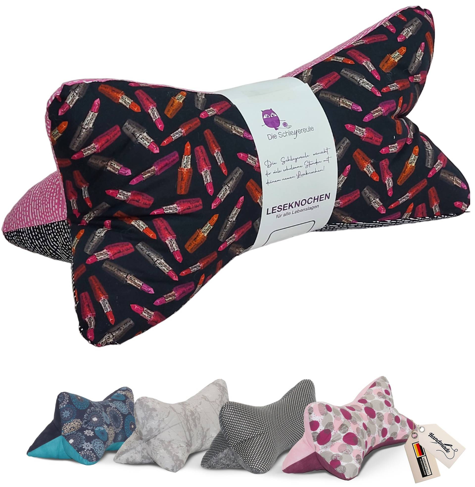 Leseknochen Lipstick | Nackenkissen Nackenrolle Kissen Tablethalter Buchstütze Nackenhörnchen Waschbar Leseknochen Lipstick | Nackenkissen Nackenrolle Kissen Tablethalter Buchstütze Nackenhörnchen Waschbar von Etsy - Schleyereule