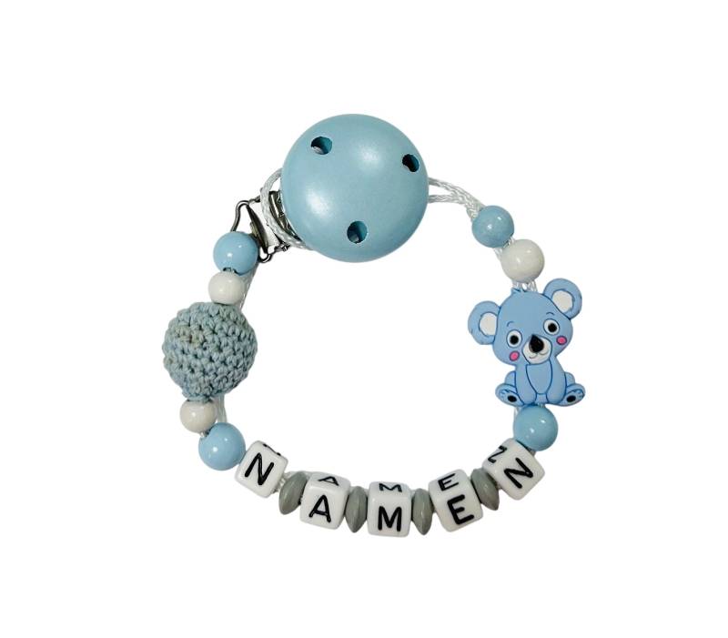 Schnullerkette Mit Name Personalisiert Blau Weiß Grau Baby Mädchen Junge Geschenk Geburt Taufe Babyparty Koala Tier von Etsy - SchmucktraumBoutique