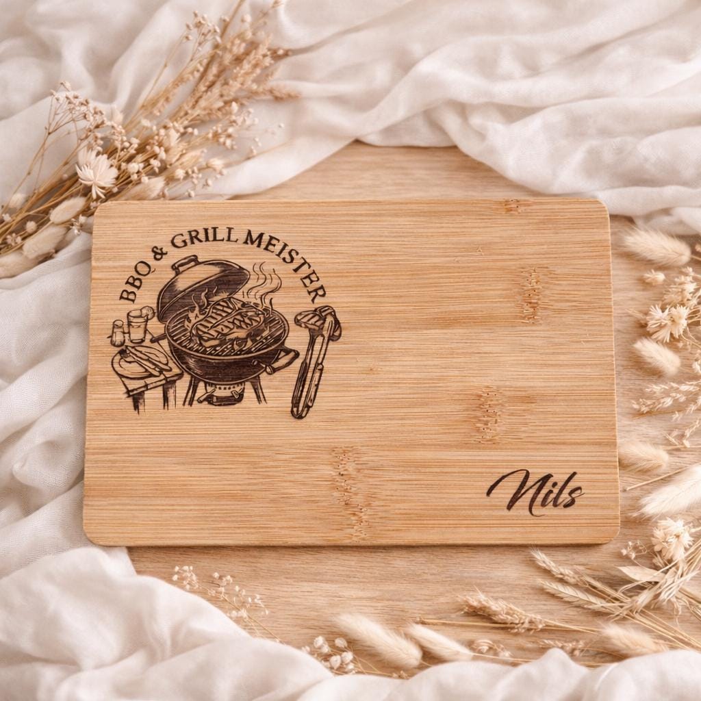 Personalisiertes Grill Schneidebrett Aus Bambus, Bbq & Meister, Geschenk Für Männer, Geschenk, Vatertag, Grillfan von Etsy - SchnickSchnackWerk