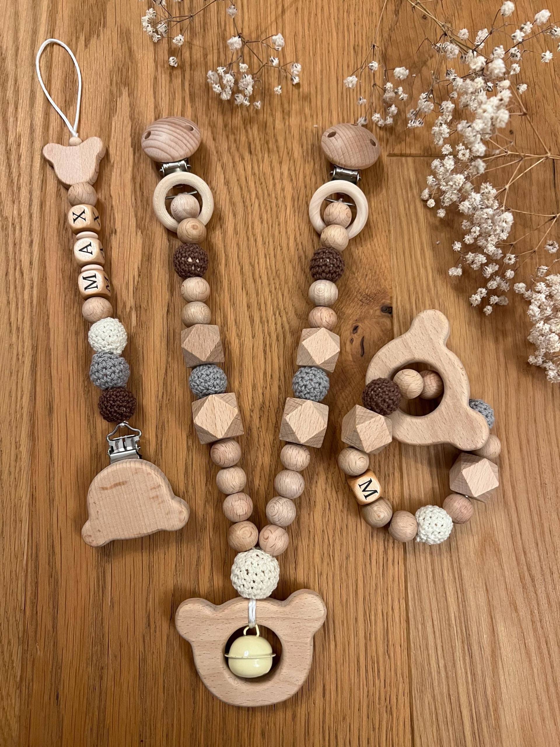 Bären Set | Greifling Schnullerkette Kinderwagenkette von Etsy - SchnullerWunderShop