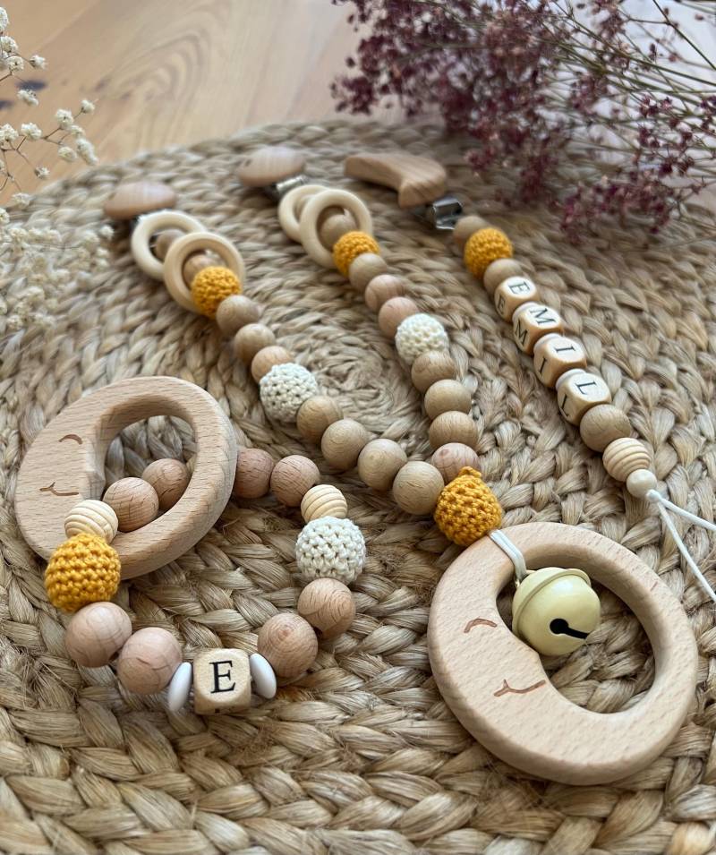 Mond Set | Greifling Schnullerkette Kinderwagenkette Mond Set | Greifling Schnullerkette Kinderwagenkette von Etsy - SchnullerWunderShop