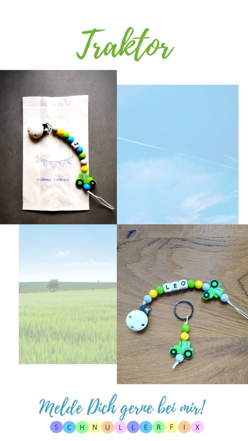 Schnullerkette Personalisiert Mit Namen - Traktor, Landmaschinen Schnullerkette Personalisiert Mit Namen - Traktor, Landmaschinen von Etsy - Schnullerfix
