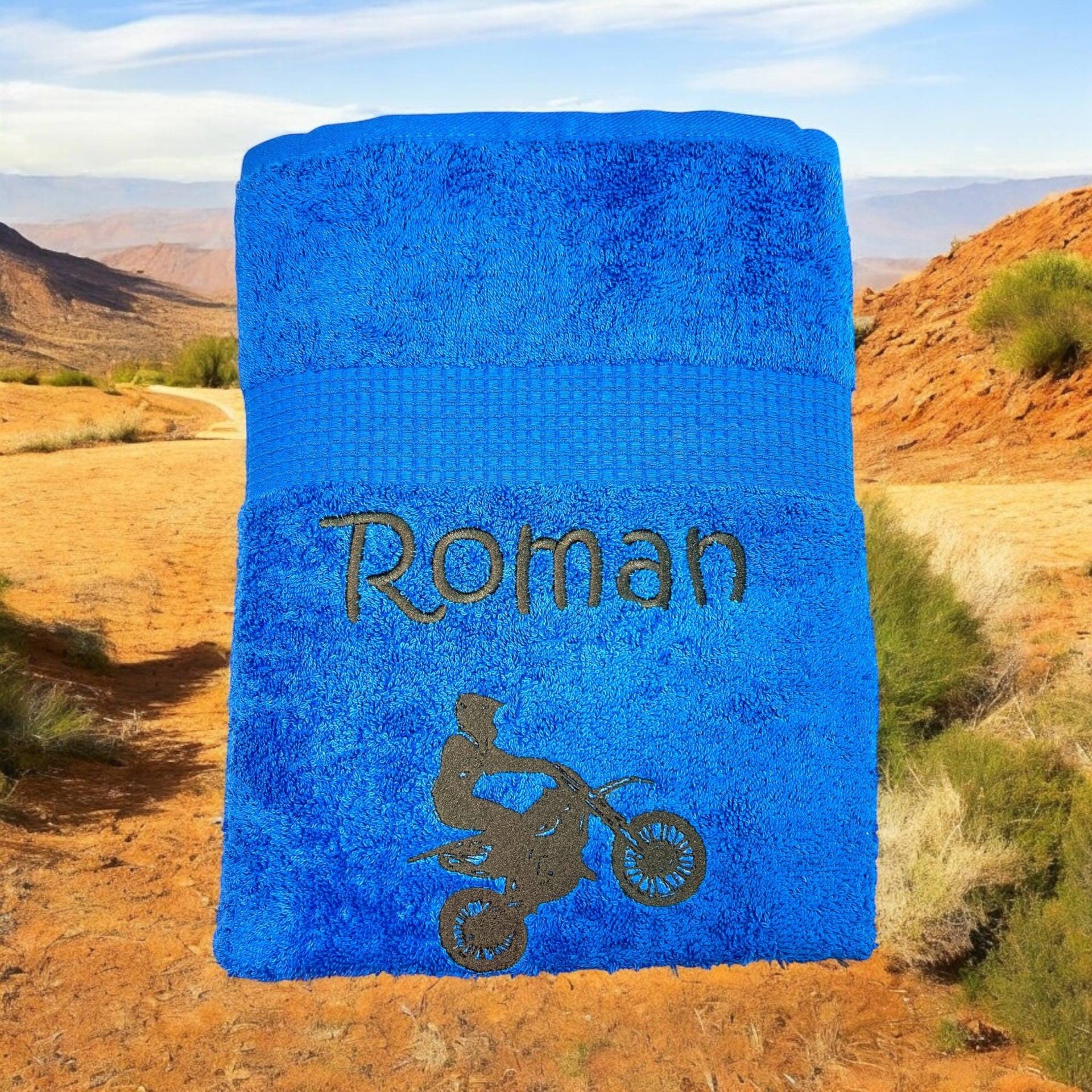 Motocross Biker Handtuch Mit Name Bestickt Verschiedene Größen von Etsy - Schnullergeschenke