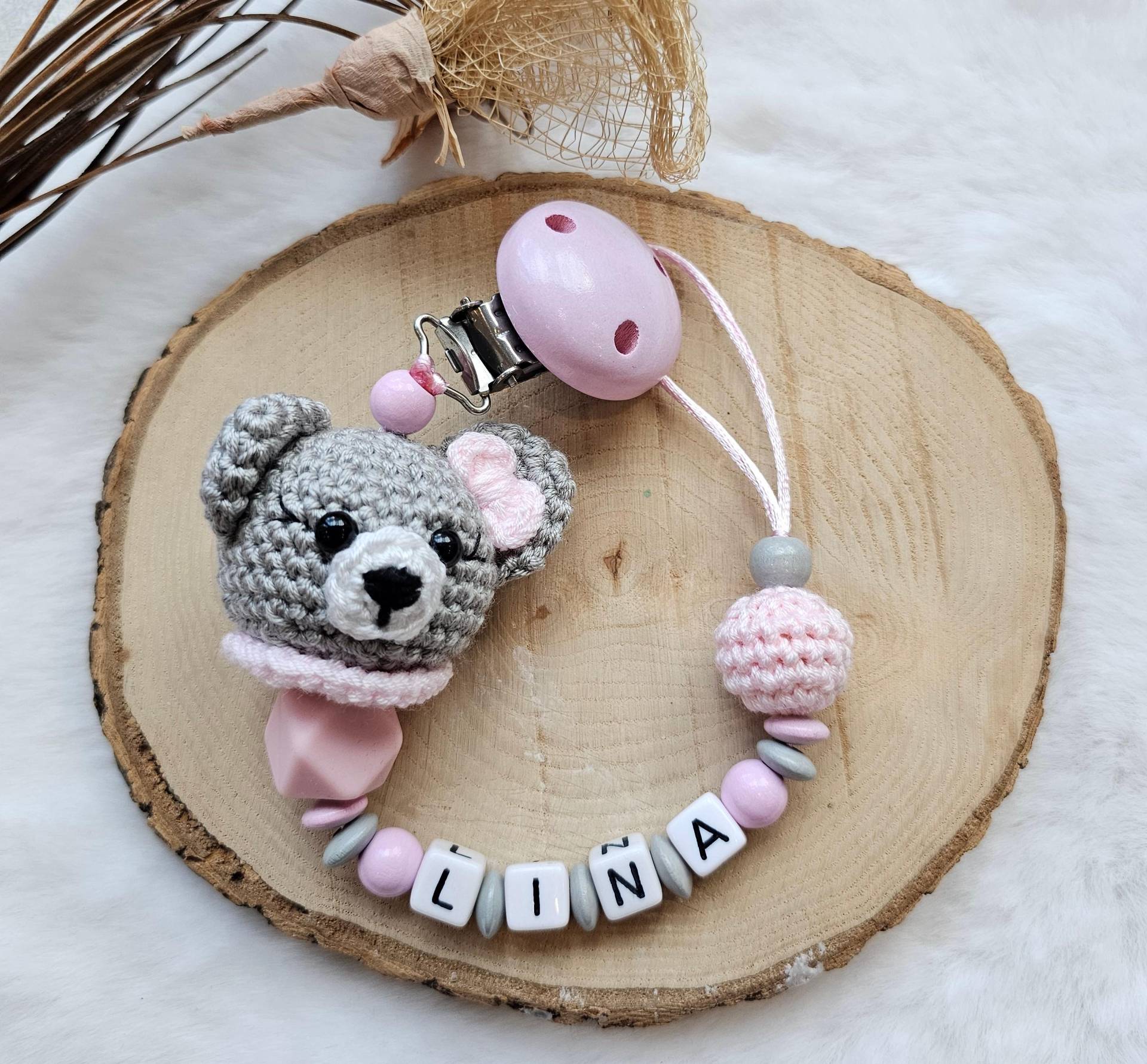 Schnullerkette Mit Namen-Bär-Personalisierte Baby-Geschenk Zur Geburt-Baby Schnullerhalter-Handmade von Etsy - SchnullerkettenHaSi