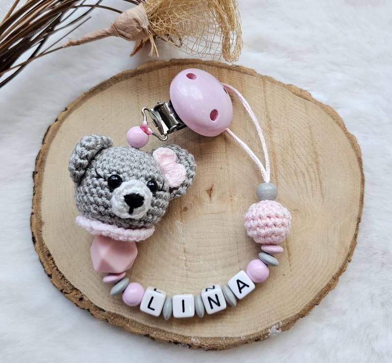 Schnullerkette Mit Namen-Bär-Personalisierte Baby-Geschenk Zur Geburt-Baby Schnullerhalter-Handmade Schnullerkette Mit Namen-Bär-Personalisierte Baby-Geschenk Zur Geburt-Baby Schnullerhalter-Handmade von Etsy - SchnullerkettenHaSi