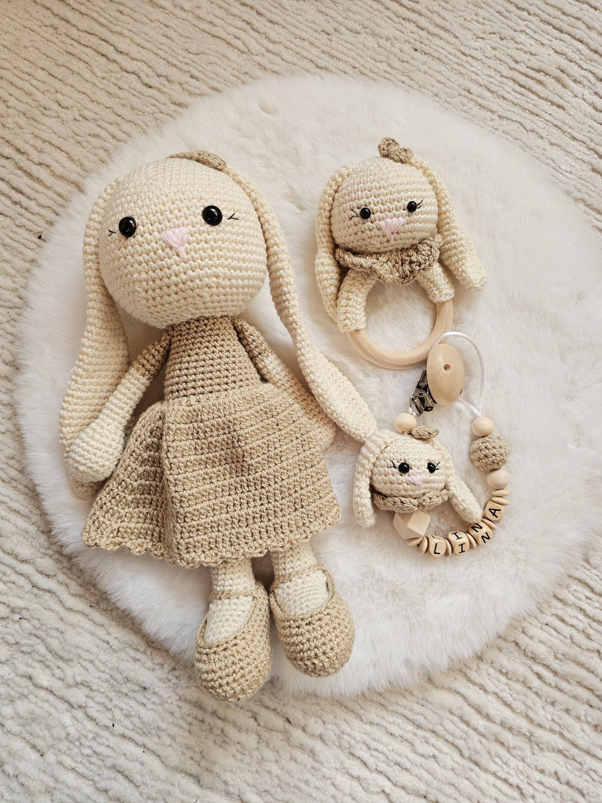 Schnullerkette Mit Namen|Greifring|Schmusetier Hase|Babygeschenke Zur Geburt|Schnullerkette Für Mädchen von Etsy - SchnullerkettenHaSi