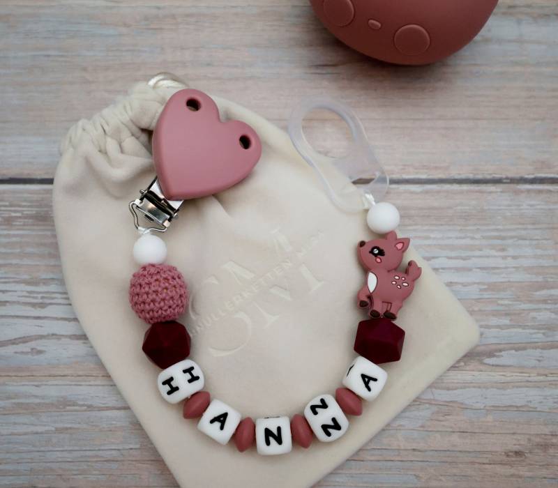 Schnullerkette Mit Namen Mädchen von Etsy - SchnullerkettenMira