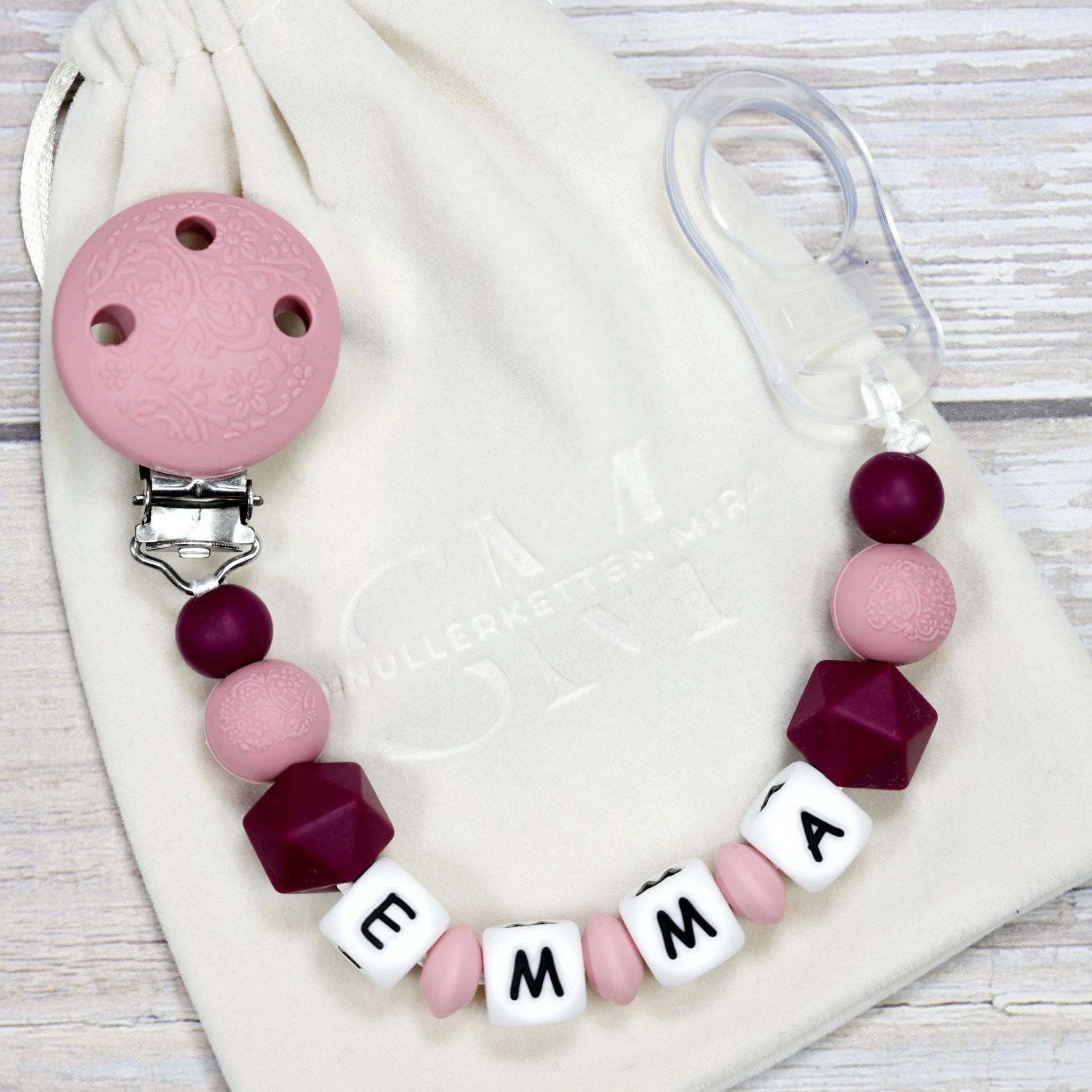 Schnullerkette Mit Namen Mädchen Schnullerkette Mit Namen Mädchen von Etsy - SchnullerkettenMira