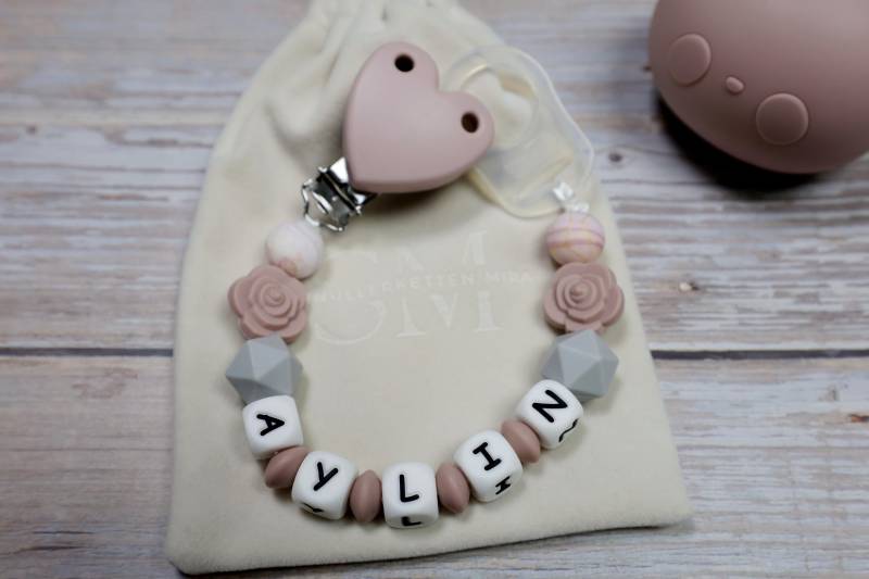 Schnullerkette Mit Namen Mädchen von Etsy - SchnullerkettenMira