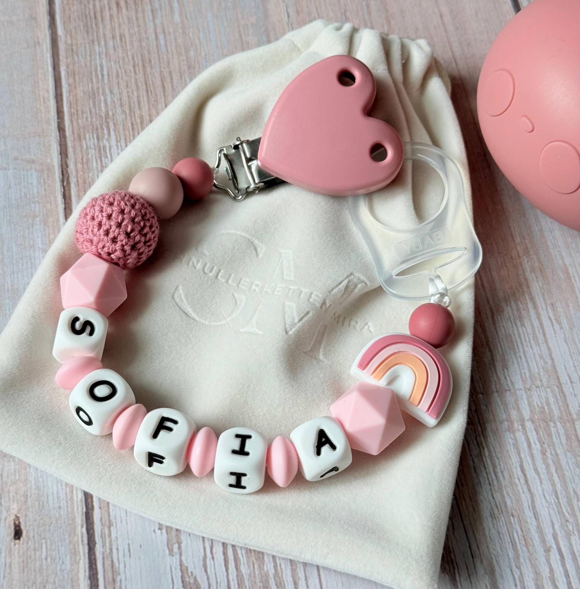 Silikon Schnullerkette Personalisiert - Bpa Frei Geschenk Zur Geburt Oder Taufe von Etsy - SchnullerkettenMira