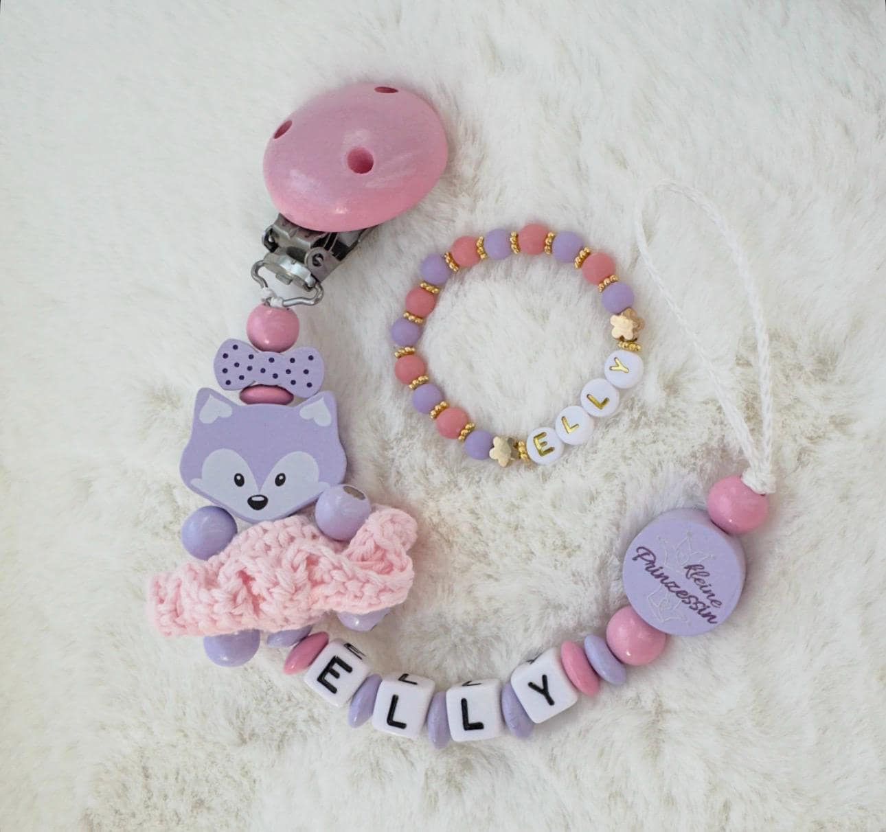 Schnullerkette Fuchs Mit Kleid Schnullerkette Fuchs Mit Kleid von Etsy - Schnullerkettendream