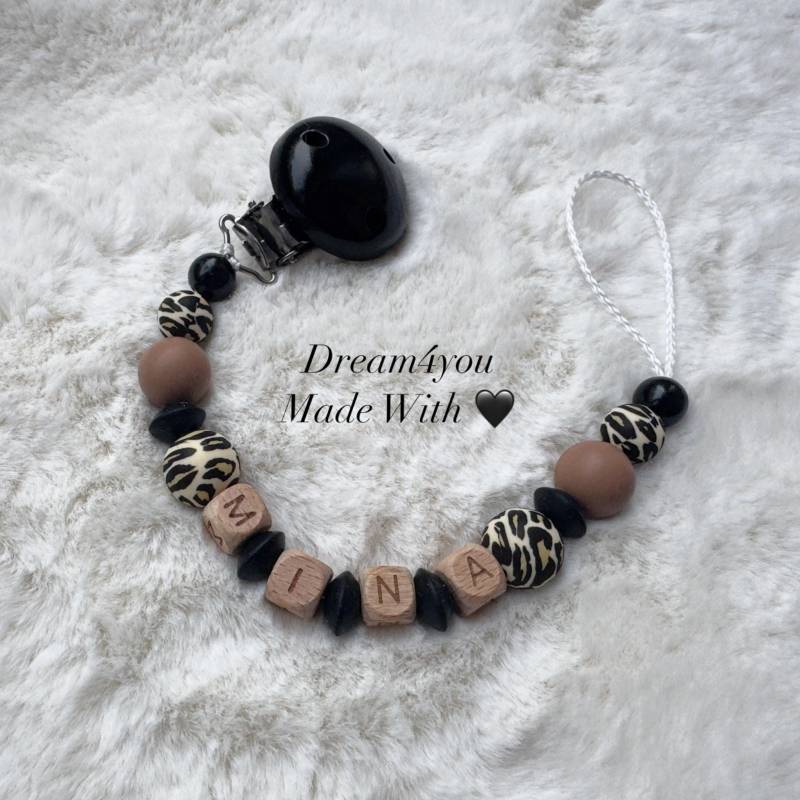 Schnullerkette Personalisert Mit Namen Leopard von Etsy - Schnullerkettendream