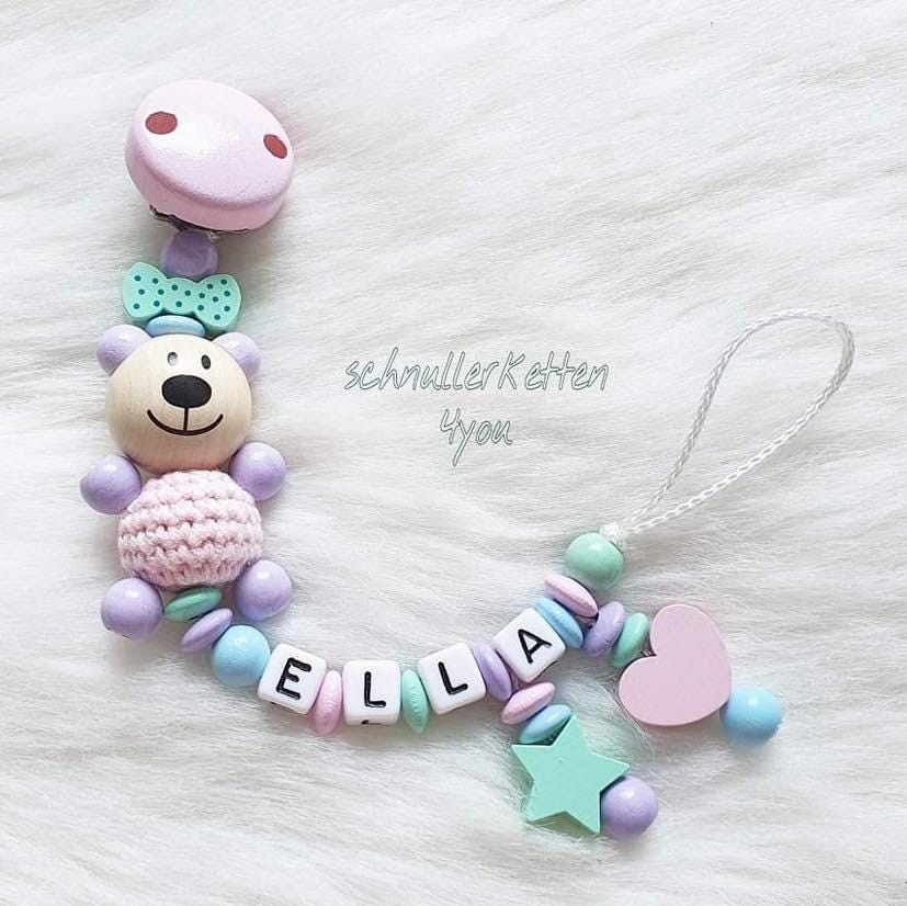 Schnullerkette Personalisiert Mit Bär von Etsy - Schnullerkettendream