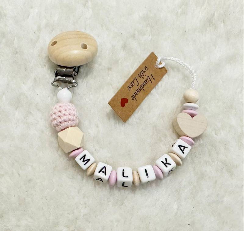 Schnullerkette Personalisiert Mit Namen Herz Stern Krone von Etsy - Schnullerkettendream