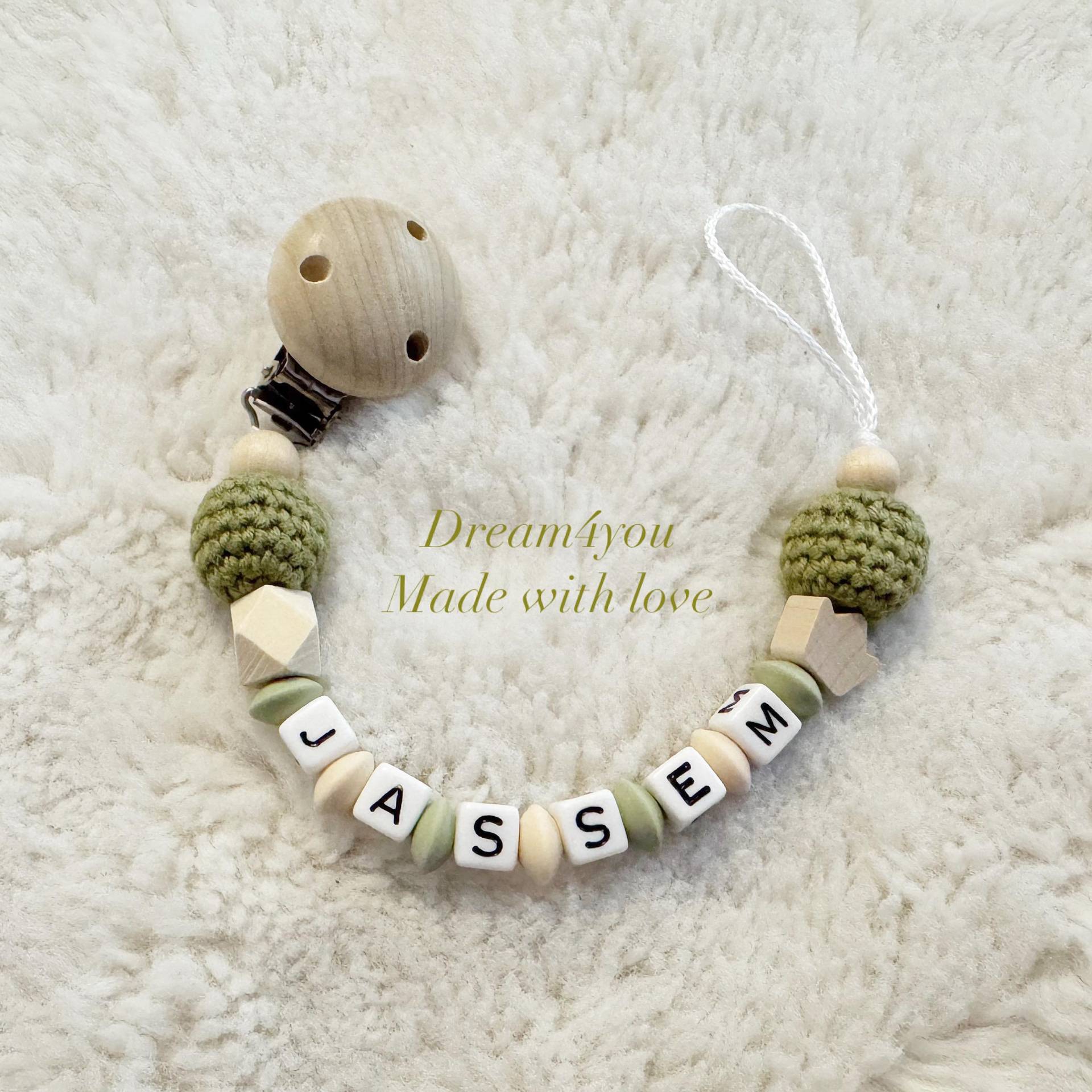 Schnullerkette Personalisiert Mit Namen Krone Herz Stern von Etsy - Schnullerkettendream