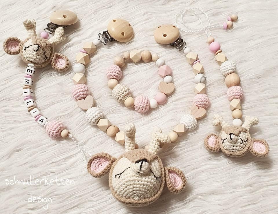 Schnullerkette Personalisiert Set Reh Schnullerkette Personalisiert Set Reh von Etsy - Schnullerkettendream
