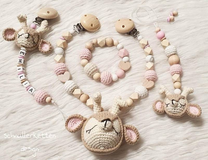 Schnullerkette Personalisiert Set Reh von Etsy - Schnullerkettendream