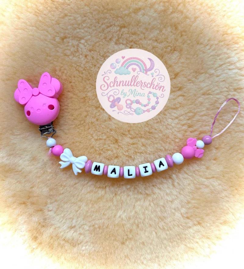 Schnullerkette Personalisiert, Mit Namen, Mädchen, Viele Designs, Rosa Schwarz Gold Leo von Etsy - Schnullerschoen