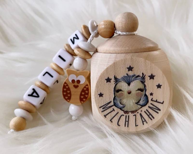 Milchzahndose Eule Für Die Aufbewahrung Der Ersten Zähne von Etsy - Schnulliattack