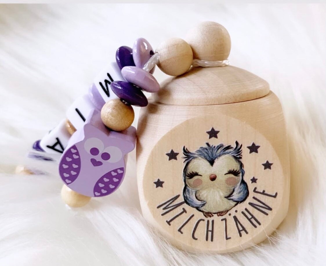 Milchzahndose Eule Für Die Aufbewahrung Der Ersten Zähne von Etsy - Schnulliattack