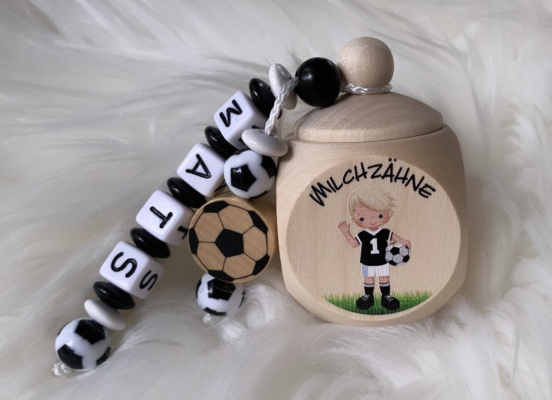 Milchzahndose Fußballer Mit Deinem Wunschnamen von Etsy - Schnulliattack