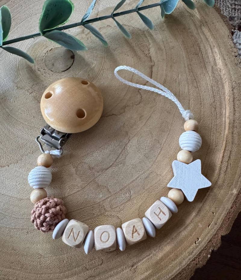 Schnullerkette Natur Mit Namen von Etsy - Schnulliecke