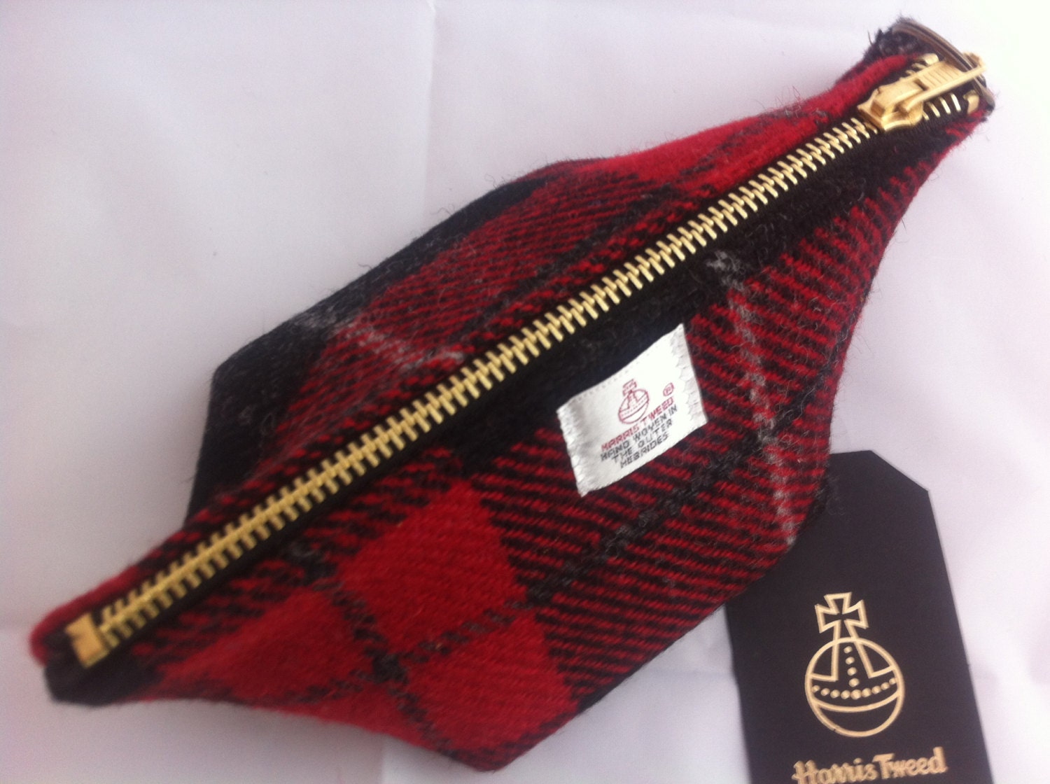 Harris Tweed Make Up Cosmetic Bag Gadget Clutch Purse Gift Made Scotland Case Evening von Etsy - Scotswhahae