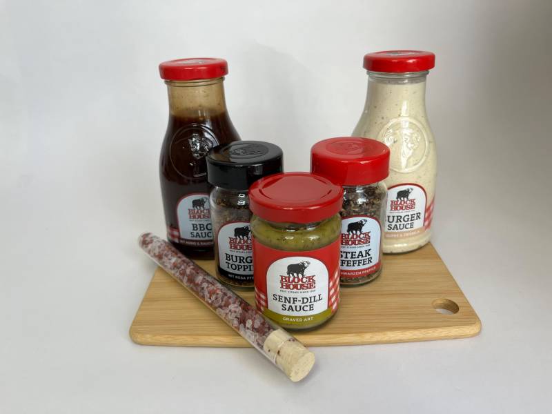 Block House Gift Box | Bbq Sauce Burger & Seasoning Geschenken Birthday Warming von Etsy - ScottsBoxShop