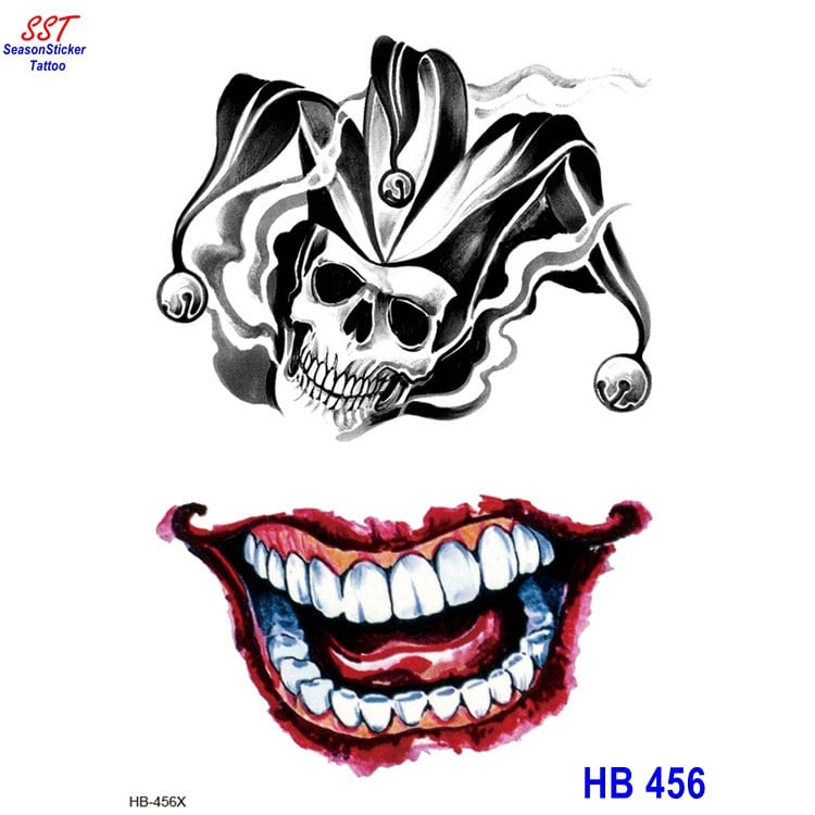 Clown Joker Poker Kerze Dämon Totem Schädel Teufel Schönheit Frauen Körper Arm Tattoo Tlhb von Etsy - SeasonSticker