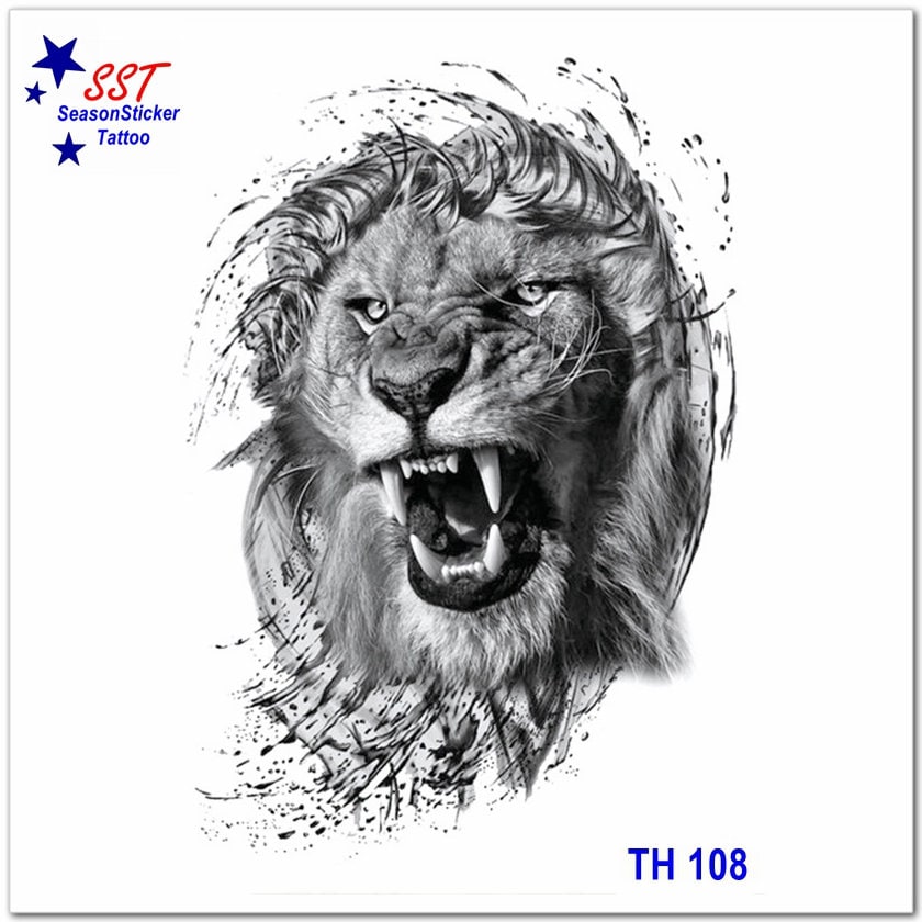 Großer Löwe Kompass Mondsichel Wolf Leopard Tiger Blumen Körper Taille Arm Temporäre Kunst Tattoos Thbseries Großer Löwe Kompass Mondsichel Wolf Leopard Tiger Blumen Körper Taille Arm Temporäre Kunst Tattoos Thbseries von Etsy - SeasonSticker