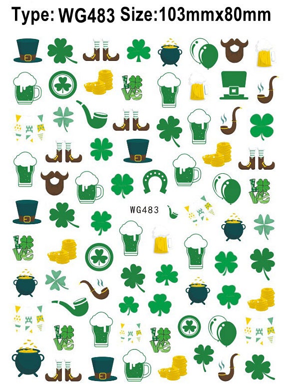 Happy St Patrick's Day Nagel Aufkleber Parade Shamrock Kobold Bier Gold Flagge 3D Wgseries Happy St Patrick's Day Nagel Aufkleber Parade Shamrock Kobold Bier Gold Flagge 3D Wgseries von Etsy - SeasonSticker