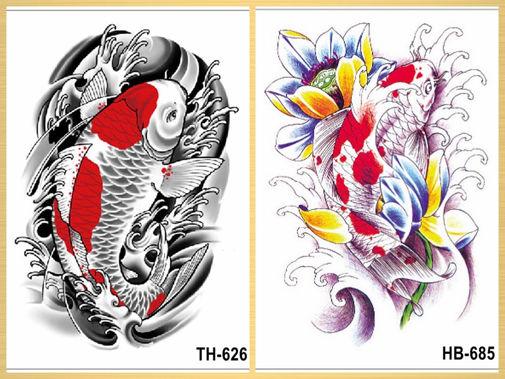 Koi Fisch & Lotus Blume Temporäre Tattoos Piratenschiff Boot Körper Taille Arm Wasserdichte Kunst Thbseries Koi Fisch & Lotus Blume Temporäre Tattoos Piratenschiff Boot Körper Taille Arm Wasserdichte Kunst Thbseries von Etsy - SeasonSticker