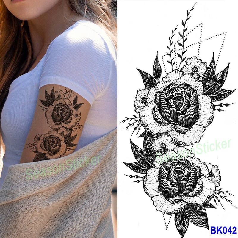Schwarz Abstrakte Grafiken Formen Rose Halbmond Schlange Rosen Blume Schmetterling Daisy Blatt Körper Taille Arm Hals Temporäre Kunst Tattoos Schwarz Abstrakte Grafiken Formen Rose Halbmond Schlange Rosen Blume Schmetterling Daisy Blatt Körper Taille Arm Hals Temporäre Kunst Tattoos von Etsy - SeasonSticker