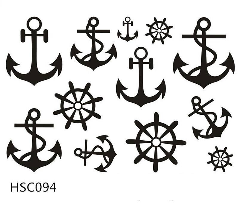 Segeln Zum Meer Barque Segelboot Boot Anker Ruder Kompass Htaille Arm Hals Körper Temporäre Tätowierung Aufkleber Hscseries von Etsy - SeasonSticker
