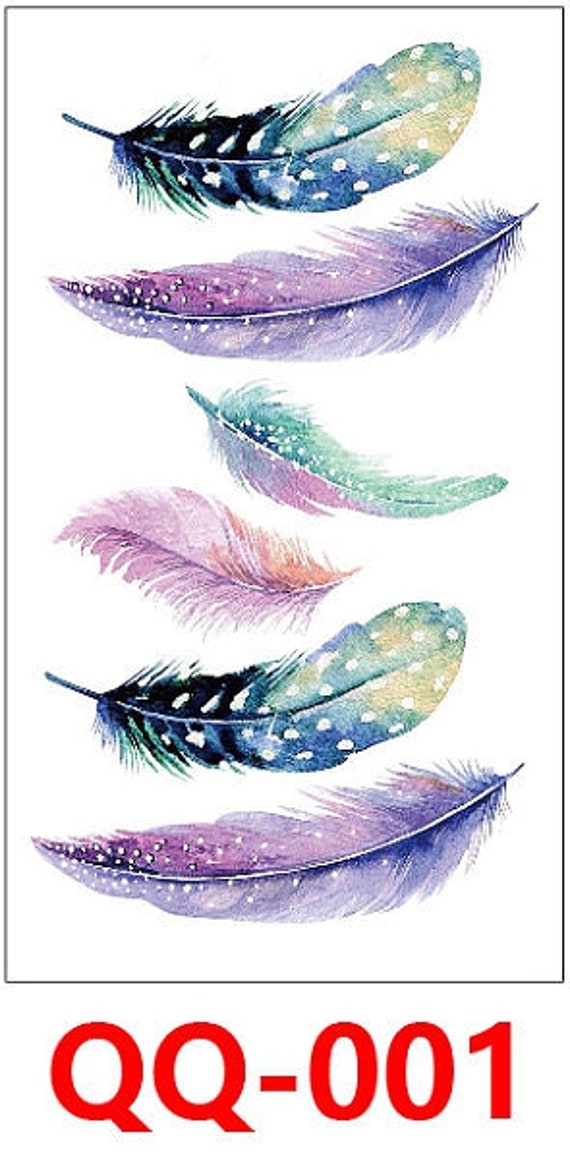 Set Von 5 Blätter Neon Feder Mond Daisy Schmetterling Lotus Blume Körper Taille Arm Hals Temporäre Tattoos Xqxseries von Etsy - SeasonSticker