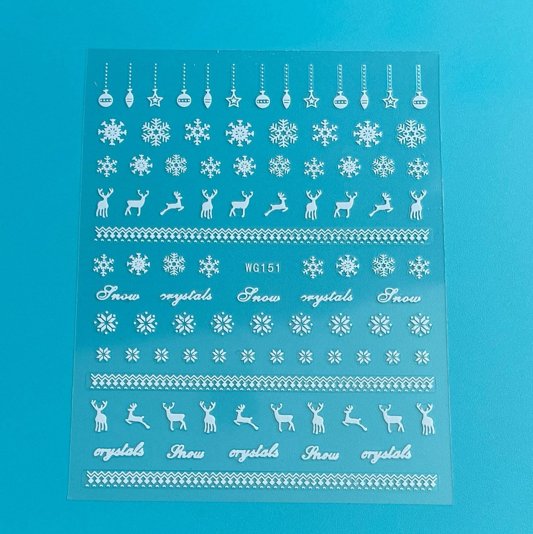 Weißer Weihnachtsnagel-Kunst-Aufkleber Schneeflocke Weißer Weihnachtsnagel-Kunst-Aufkleber Schneeflocke von Etsy - SeasonSticker