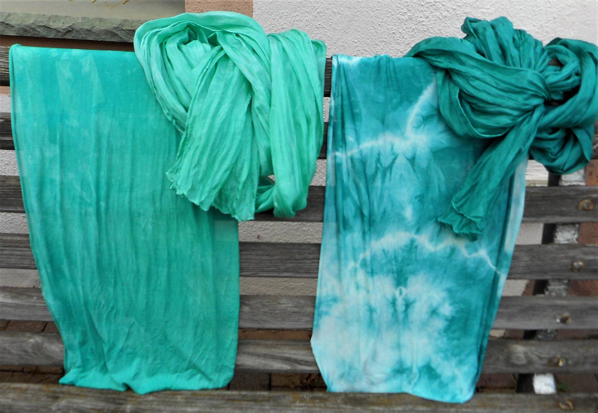 Set Von Seidenrundschal Und Crashschal in Gleicher Farbe von Etsy - Seidenbiene