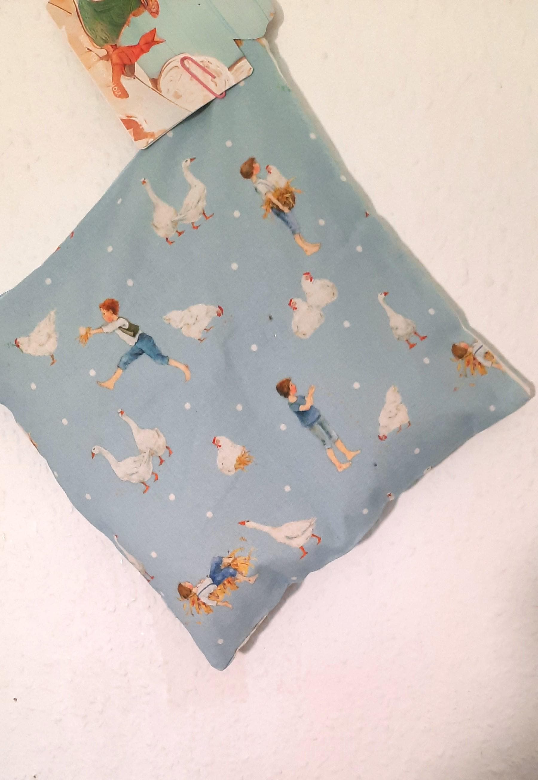 Kirschkernkissen Mit Baumwollbezug in Hellblau Reisverschluss von Etsy - SeidenblumenDesigns